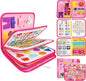 12-Page Toddler Busy Board Montessori Toys, Busy Book for Toddlers, Girl Birthday Gift,Toddler, 24 in 1 Activity Sensory Toys for Motor Skills, Travel Toy for Car Airplane (Pink)
