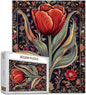 Red Tulip Flower Jigsaw Puzzle 1000 Pieces Puzzles for Adults,Symbol of Purity Jigsaw Puzzles for Challenging Family Activity Games Colorful Celtic Background Puzzle for Home Decor Gifts