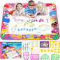 Bemece Water Doodle Mat, Writing Color Doodle Mat with Magic Pens & Stamps, Aqua Magic Doodle Mat, Educational Toys for Boys and Girls 3 4 5 6 7 Years Gift