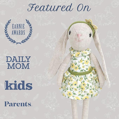 MON AMI Daisy The Bunny Stuffed Doll - 9", Soft & Cuddly Plush Animal Doll, Use as Toy or Room Décor, Great Gift for Kids of All Ages