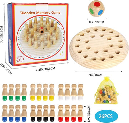 TOWO Wooden Memory Toys for Children - Family Board Games for Kids and Adults -Wooden Mind Games Educational Toys for 3 Years Old