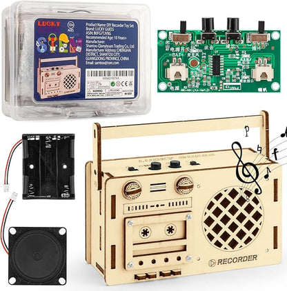 STEM Projects for Kids & Adults, Tape Deck Recorder Toy Model, DIY Science Experiment Electronics Kit, Beginner's Starter Set, Idea Gifts for Teenage Boy Girl