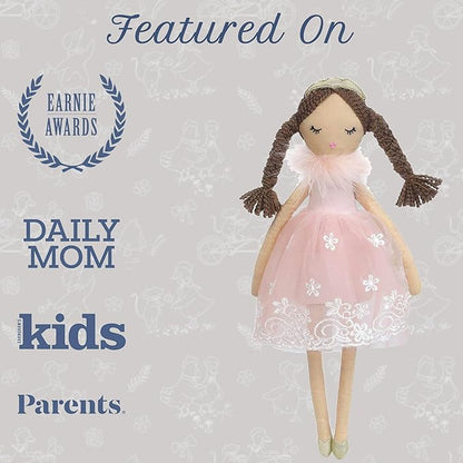 MON AMI Princess Doll Paige (Small) – 15”, Soft & Elegant Stuffed Plush Princess Doll, Use as Toy or Room Decor, Great Gift for Kids of All Ages