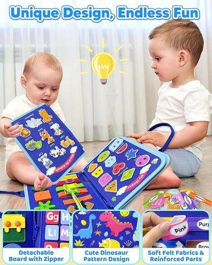 Busy Board Montessori Toys for Toddler Boy Birthday Gifts, Busy Book Sensory Learning Toys for Toddlers, Educational Activities Airplane Car Travel Toy for Boys