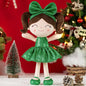 Gloveleya Christmas Baby Doll – Soft Plush Girl Toy in Green Dress, Doll for Kids, Xmas Décor & Keepsake, 12 Inches