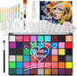 Professional Face Paint Set for Kids,54 Colors Non-toxic Water Activated Face Painting Makeup Palette .Includes Multiple makeup tools.Ideal for Halloween,Carnival,Cosplay,Party,SFX Arty Stage Makeup.