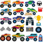 20 PCS Truck Thick Gel Clings Truck Window Gel Clings Decals Stickers for Kids Toddlers and Adults Home Airplane Classroom Nursery Transportation Party Supplies Decorations Removable and Reusable