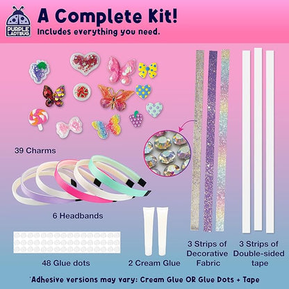 PURPLE LADYBUG DIY Headband Making Kit - Crafts for Girls Ages 6-8, 5-9 Years Old Girl Gifts, Birthday, Hair Accessories, Fun Summer Activities for Kids, Christmas Gifts for Girls