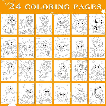 Make-a-Face Stickers Coloring Books 3-Pack,Unicorn,Dinosaur,Mermaid On The Go Travel Trip Must Have Toys Activity Pad Airplane Activities for Toddlers Kids Ages 4-8