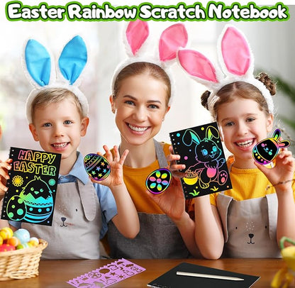 Kids Scratch Art Party Favors Gifts: 16 Pack Dinosaur Scratch Notebook Paper Birthday Party Favor Toy Girls Boys Art Craft Kit Summer Classroom Goodie Bags Return Gifts for Birthday Party Favors Bulk