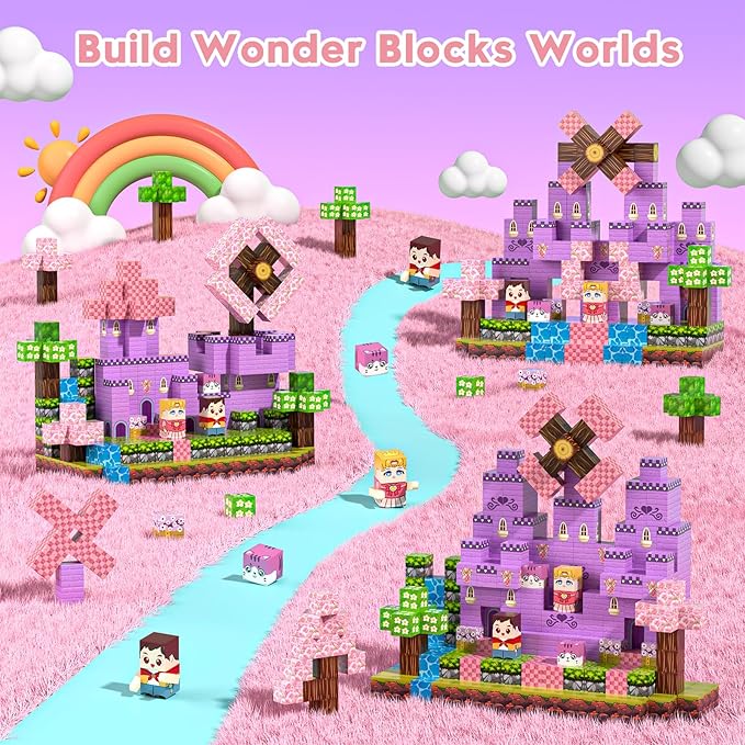Magnetic Blocks, Magnetic Building Blocks 100pcs, STEM Sensory Toys with Princess Castle Build–Creative Magnet Tiles for Toddlers Ages 3+, Boys & Girls–Christmas Birthday Party Kids Gifts