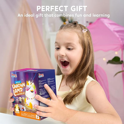 Klever Kits DIY Night Light- Paint Your Own Unicorn Lamp- Arts & Crafts Kit School Activities Art Supplies Painting Kits, Birthday Gifts for Girls Boys Aged 6+