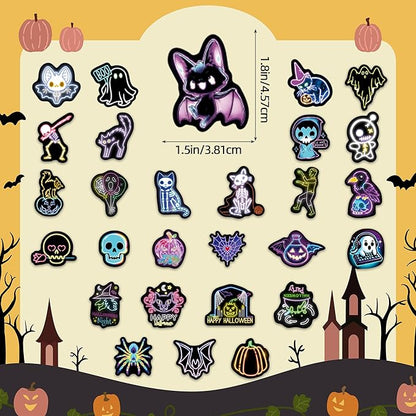 70 Pcs Glow in The Dark Neon Halloween Stickers for Kids, Waterproof Decor for Water Bottle, Vinyl Laptop Decals for Teens Girls Boys, Students Classroom Prizes