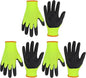 HANDLANDY 3 Pairs Kids Gardening Gloves Latex Free, Nitrile Coated Children Toddler Garden Yard Work Gloves for Little Girls Boys (Size M, Black-Green)