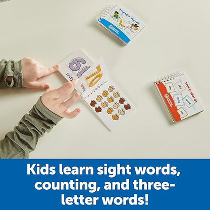 Learning Resources Skill Builders! Kindergarten Flipbook Library - 3 Pieces, Ages 5+ Kindergarten Learning Activities, Spelling and Counting for Kids, My First Library for Kids