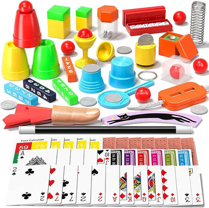Magic Kit for Kids 6-8-10-12, 130 Magic Tricks Set for Kids with Magician Costume and Magic Wand, Halloween Christmas Birthday Gifts Toys Magic Set for Ages 6 7 8 9 10 11 12 Years Old Boys Girls Kids