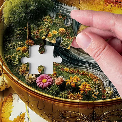 Seasons of Cup Puzzles for Adults 1000 Pieces Nature, Beautiful Landscape Plant Flower Garden Art Jigsaw Puzzles, Fall Tree Challenging Puzzle