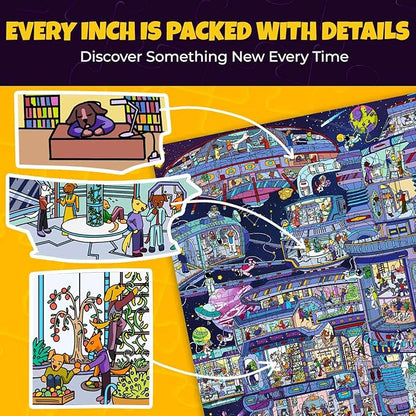 QUOKKA 1000 Piece Jigsaw Puzzle for Adults Galactic Tails – Premium Box Packaging with Extra Fun Challenges - Stunning Galaxy Dog Puzzle - Perfect for Relaxation & Creativity & Gift Giving