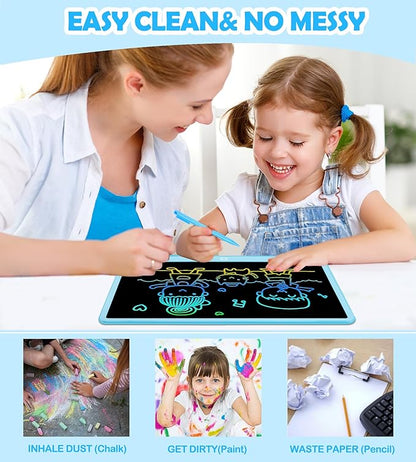 LCD Writing Tablet Doodle Board, 16inch Colorful Drawing Tablet Writing Pad, Kids Travel Essentials, Toddler Toys for 3 4 5 6 7 8 Year Old Girls Boys- Christmas and Birthday Gifts
