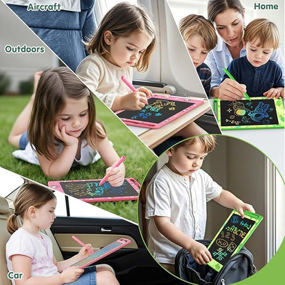 2 Pack LCD Writing Tablet for Kids, 8.5 Inch Colorful Doodle Board Drawing Tablet, Kids Travel Games Activity Learning Toys Birthday Gifts for 3 4 5 6 Year Old Boys Girls Toddlers Preschooler