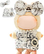 17cm Doll Clothes for Labubu - Luxury Chic Style Set for 17cm Dolls Outfit - Accessories for Dolls Clothes -White Plaid Tweed Dress + White Bow (No Doll)
