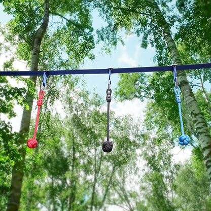 Rainbow Craft 3-Pack Ninja Fist Holds for Warrior Obstacle Course - Slackline & Monkey Bar Accessories, Kids Backyard Ninja Training Equipment