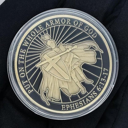 Armor of God Challenge Coin - Ephesians 6:11 Inspirational Gift for Spiritual Protection & Faith