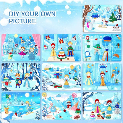 PERRYHOME Foil Arts & Crafts for Kids-DIY Frozen Fun Foil Art Kit Toys,Mess Free Coloring,Kids Car Airplane Travel Activities Toys,Birthday Christmas Gifts for Girls Children Toddler Ages 4-9
