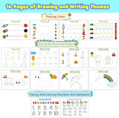 Huijing Toddler Activities Preschool Learning Busy Book - 29 Themes Binder Montessori Toys for Toddlers, Workbook Activity Autism Materials and Tracing Coloring