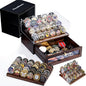 Premium Challenge Coin Display Case for 100 Coins - 360° View & Interchangeable Panels - Military, Police, Fire Fighter Gift for Retirement, Promotion