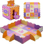 Foam Play Mat for Kids，25Pcs Square Interlocking Puzzle Floor Mat，Baby Play Mat Floor Mat Foam Puzzle Playmat for Toddlers with Fence - 9 Different Animal