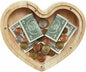 Heart Shaped Wooden Piggy Bank Clear Acrylic Panel Coin Savings Box Personalized Money Bank for Kids Boys Girls Adults Couples, Birthday Christmas Wedding Gift Home Décor