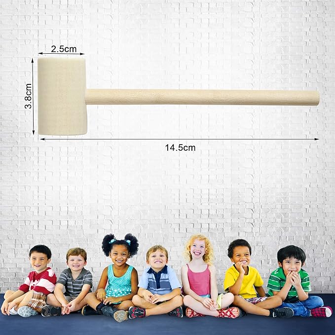 36 Pcs Wooden Hammers for Chocolate, Wood Mallets for Breakable Heart, Small Kids Mallets Crab Hammers