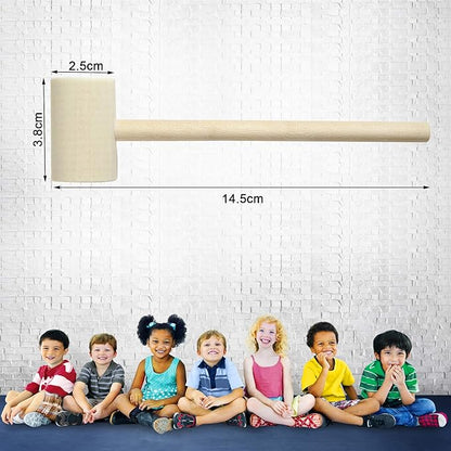 36 Pcs Wooden Hammers for Chocolate, Wood Mallets for Breakable Heart, Small Kids Mallets Crab Hammers