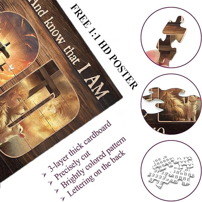 500-piece Scripture Psalms-Faith in God Adult Wooden Puzzle, Intellectual Challenge, Stress-Relieving Puzzle, Relaxing Family Activity, Decoration, Size: 20.5 x 15 in