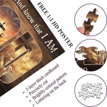 500-piece Scripture Psalms-Faith in God Adult Wooden Puzzle, Intellectual Challenge, Stress-Relieving Puzzle, Relaxing Family Activity, Decoration, Size: 20.5 x 15 in