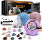 Gemstones Dig Kit, Science Kit for Kids, Dig up 15 Real Gems & Explore Solar System, STEM Educational Mining Space Toys, Archaeology Geology Science Experiments Gift for Boys&Girls Age 6-8-12