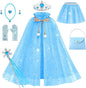Princess Cape Set for Little Girl, 11PCS Princess Dress Up Clothes Cape Clock with Skirt for Girl 3-8 Birthday Gift