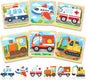 Benresive Wooden Toddler Puzzles, Montessori Toys for 1 2 3 Year Old Boys, Toys for 1 2 3 Year Old Boy Birthday Gifts, 6 Pack Vehicle Toddler Learning Educational Puzzles