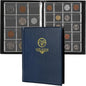 160 Pockets Coin Album - 10 Sheets Mixed Sizes Coin Holder 45x43/33x33 mm Collecting Grid for Pounds Pence Cents (Blue) CS48160BL