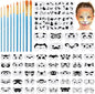Fainne 68 Pcs Face Paint Stencils Kit, 48 Reusable Facial Painting Stencils with 10 Stickers 10 Painting Brushes Plastic Tattoo Templates for Halloween Party Makeup DIY Drawing Art (Animal Style)