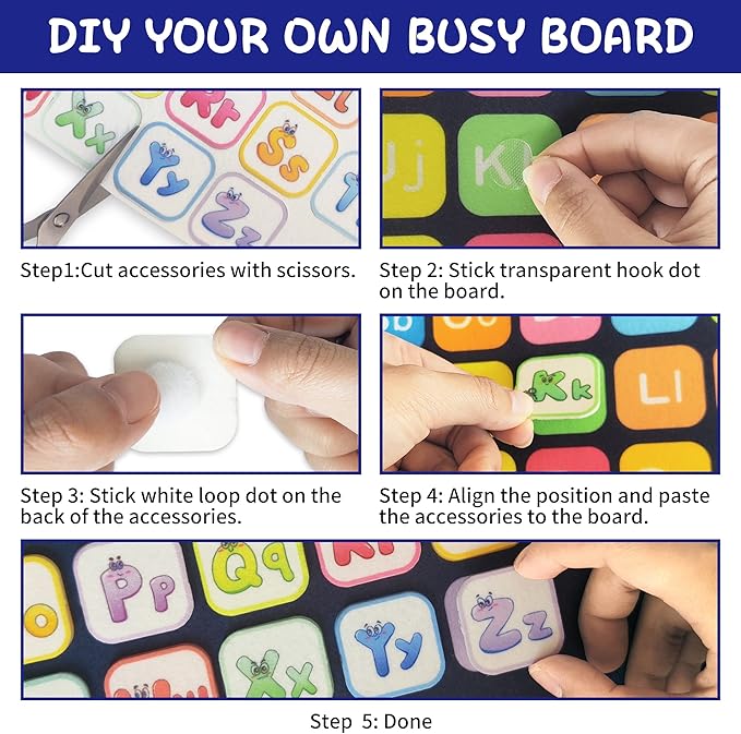 Montessori Busy Board for Boys 3 4 5 Year, Sensory Toys for Toddlers 3-6, Ideal for Travel and Preschool - ABCs, 123s, Shapes, Colors, Animals, Weather, Birthday Gifts