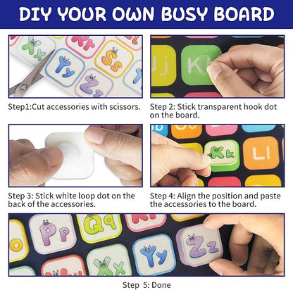 Montessori Busy Board for Boys 3 4 5 Year, Sensory Toys for Toddlers 3-6, Ideal for Travel and Preschool - ABCs, 123s, Shapes, Colors, Animals, Weather, Birthday Gifts