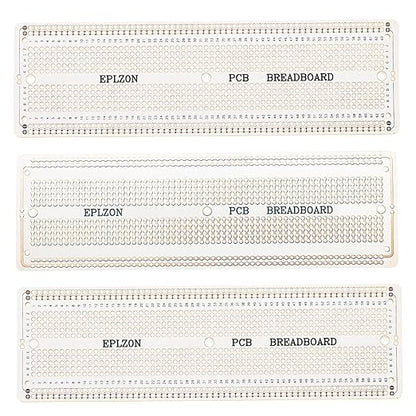 3pcs 6.8"x2.05" Breadboard Solderable Prototype PCB Board Kit for Electronics Projects Compatible for DIY Soldering Circuits Projects Prototype Board,White