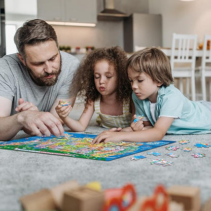 USA Map Puzzle for Kids - 200 Piece United States Puzzle - 50 States with Capitals for Kids Ages 4 and Up, America Jigsaw Puzzle Children’s Geography Puzzles Preschool Toys