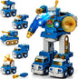 hahaland 5 Year Old Boy Birthday Gift - STEM Toys for Ages 5-7, Toy for 5 6 Year Old Boy, 5 in 1 Building Take Apart Trucks Transform to Robot, Boys Toys Stocking Stuffers Christmas Grandkids Gifts