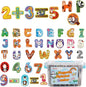 Wooden Magnetic Letters and Numbers for Kids - Fridge Alphabet Magnets ABC for Classroom Gift 39 Pieces Magnets Include 26 Colorful Alphabet Letters 10 Numbers 3 Symbols Preschool 3 4 5 Years Old