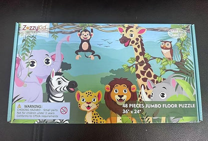 Animals Floor Puzzle for Kids 3-5: 48 Large Pieces for Children Ages 4-8 - Learning & Eductional Jigsaw Puzzle for Toddler's Gift & Family Activities