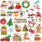 MARFOREVER 25 Pcs Christmas Window Gel Clings, Xmas Santa Claus Snowman Gingerbread Man Snowflake Penguin Thick Window Clings Decals for Classroom Nursery Home Christmas Holiday Party Decorations