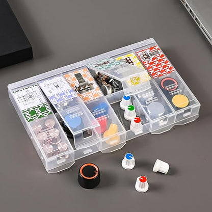 EEEEE 75pcs Potentiometer kit with Rotary knobs 1k 5k 10k 20k 50k 100k Guitar Pedal Potentiometer Assortment kit Potentiometer Linear Rotary (75pcs Potentiiometer with Knobs)